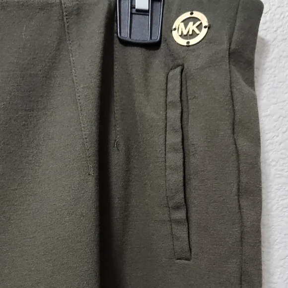 Michael Michael Kors Knit Chic Olive Green Stretch Trousers Size Large - Picture 4 of 7